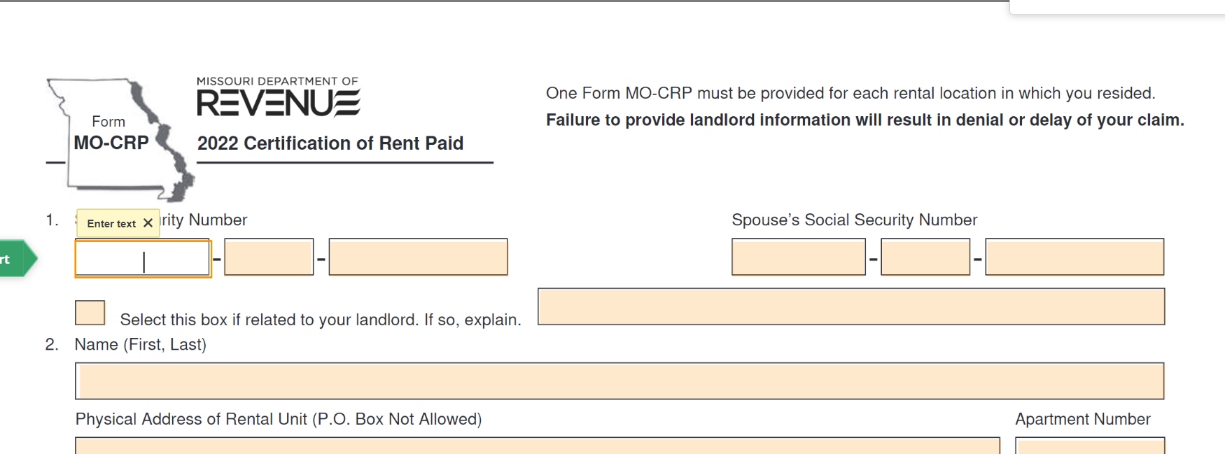 Rent Rebate Missouri